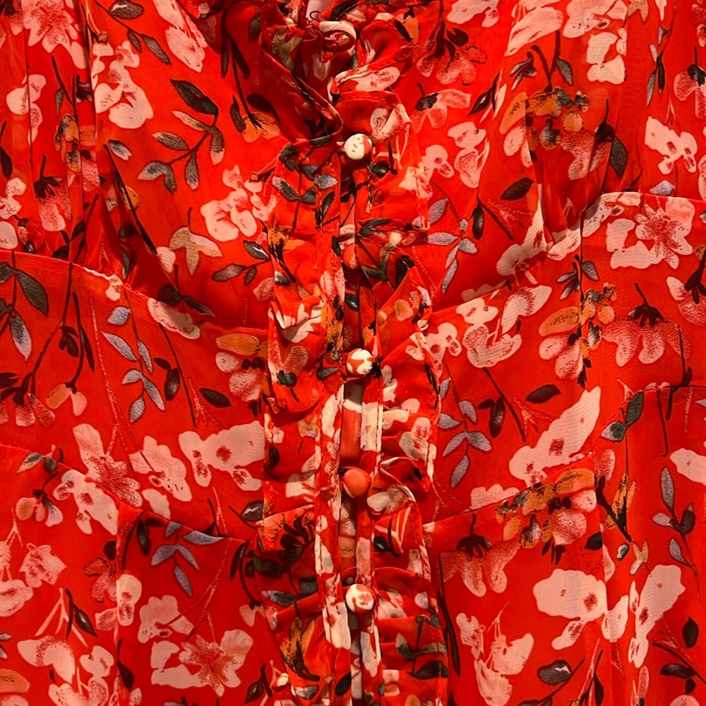 Astr the label red floral dress. Size S.